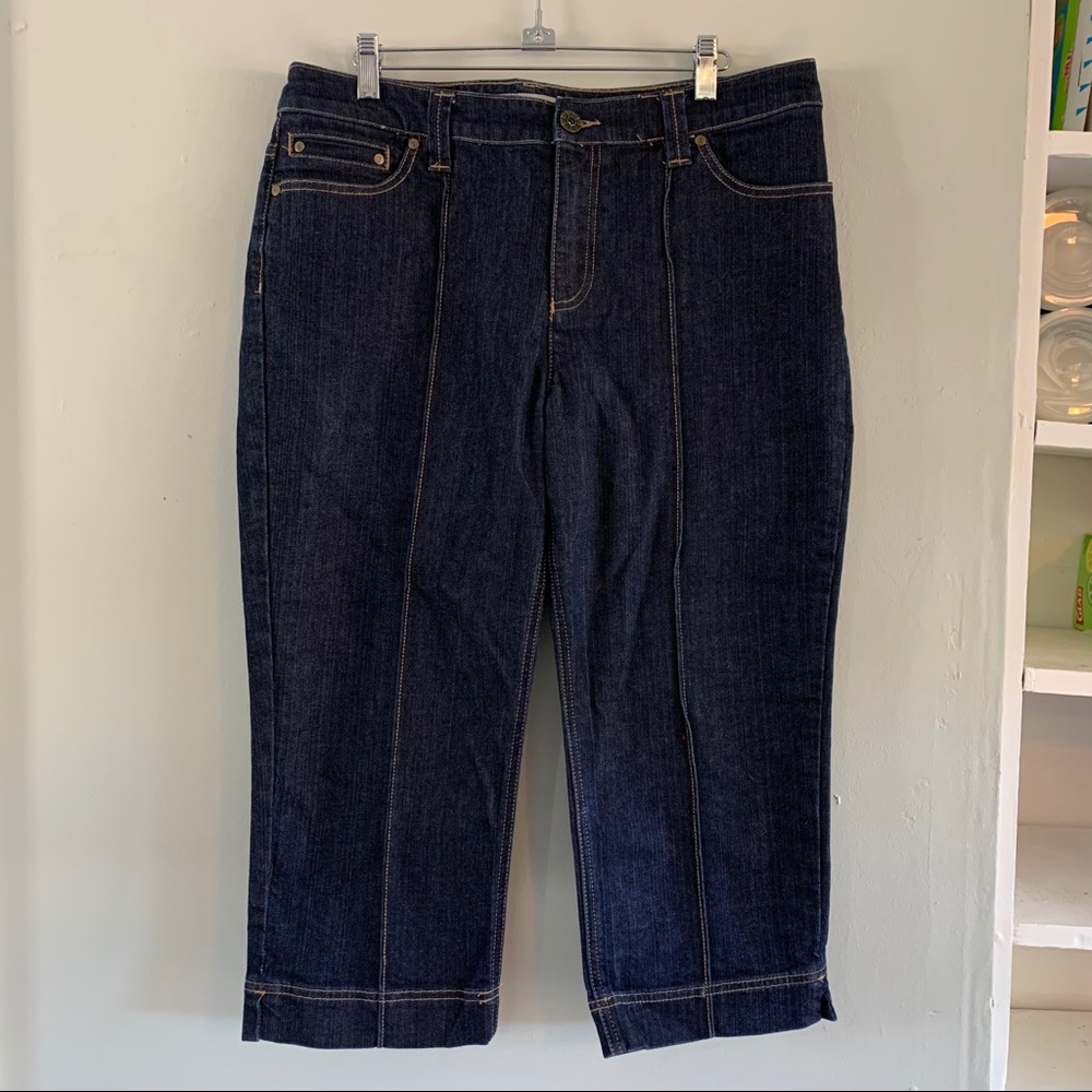 Chico’s Platinum Denim Capris.